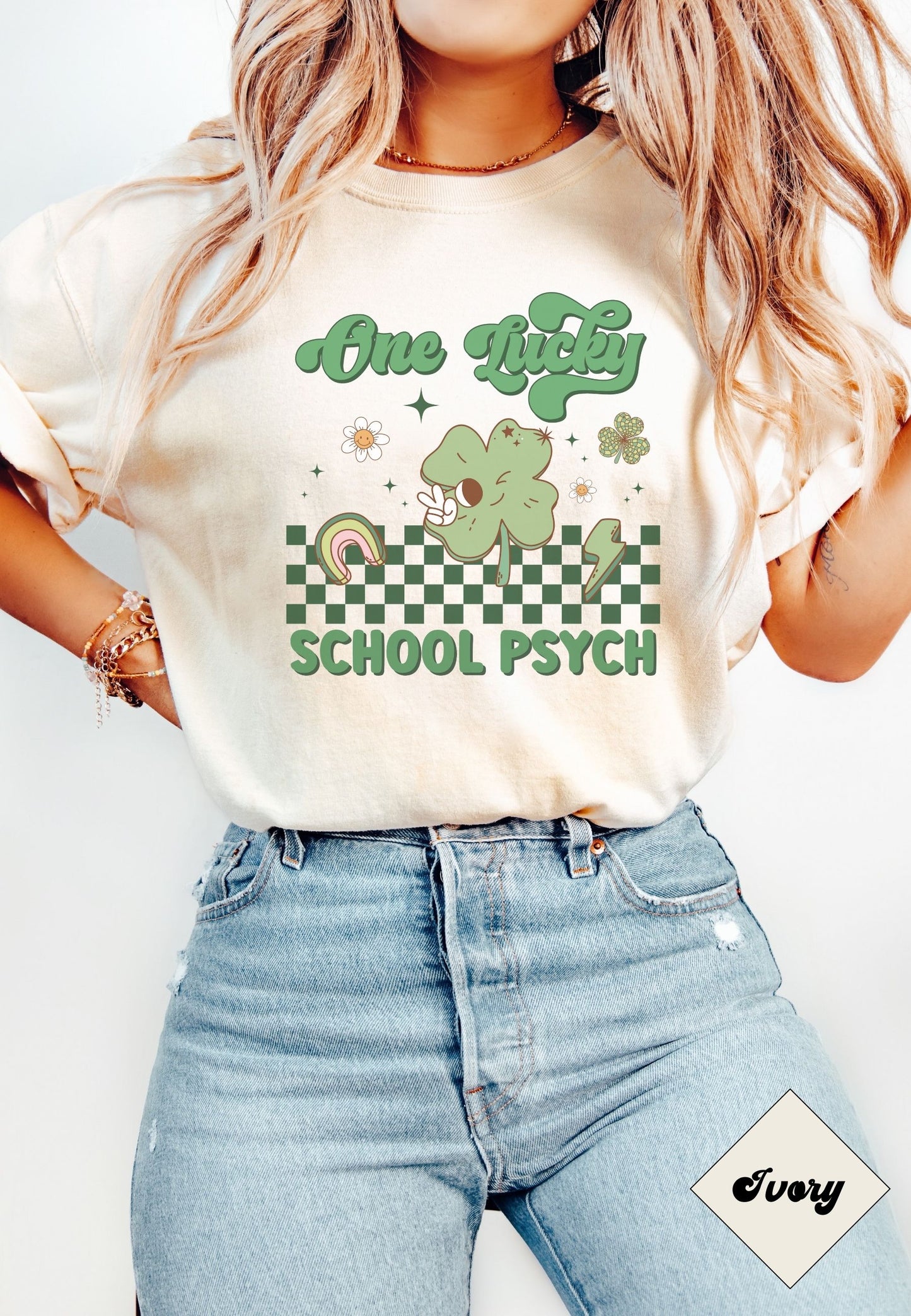St. Patrick's Day School Psych Shirt, School Psychologist Clover Tee
