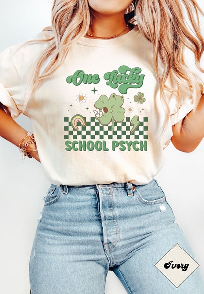 St. Patrick's Day School Psych Shirt, School Psychologist Clover Tee