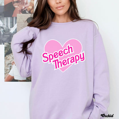 Speech Therapy Sweatshirt, Doll themed SLP crewneck, Speech Language Pathologist Apparel, Unisex Jersey T-Shirt