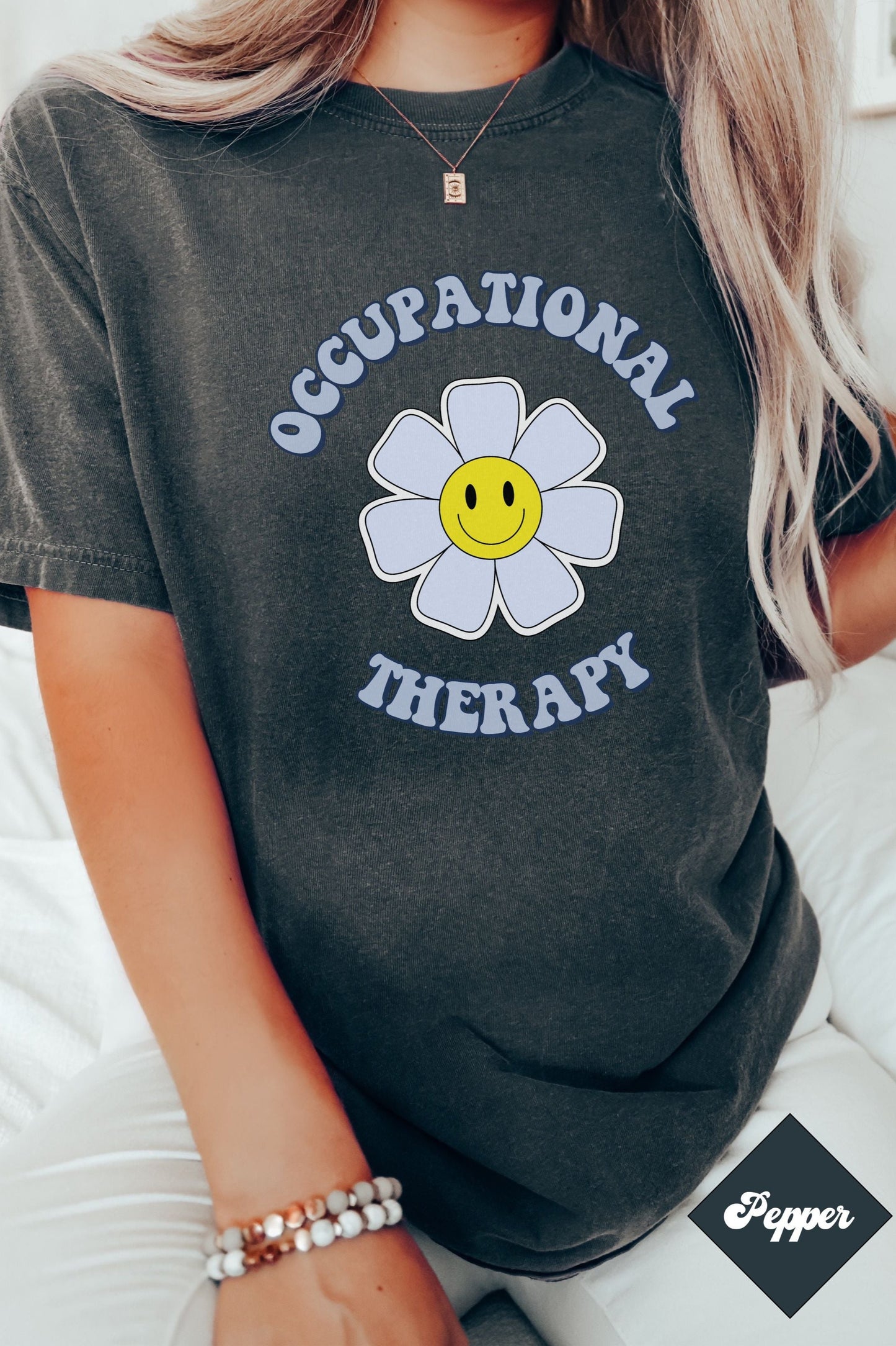 Comfort Colors OT Shirt, Flower OT, Gift for Occupational Therapist, Retro Ot ota