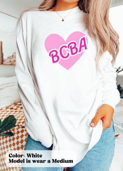 BCBA Doll themed shirt, 90s behavior analyst, ABA long sleeve, Unisex Garment-dyed Long Sleeve T-Shirt