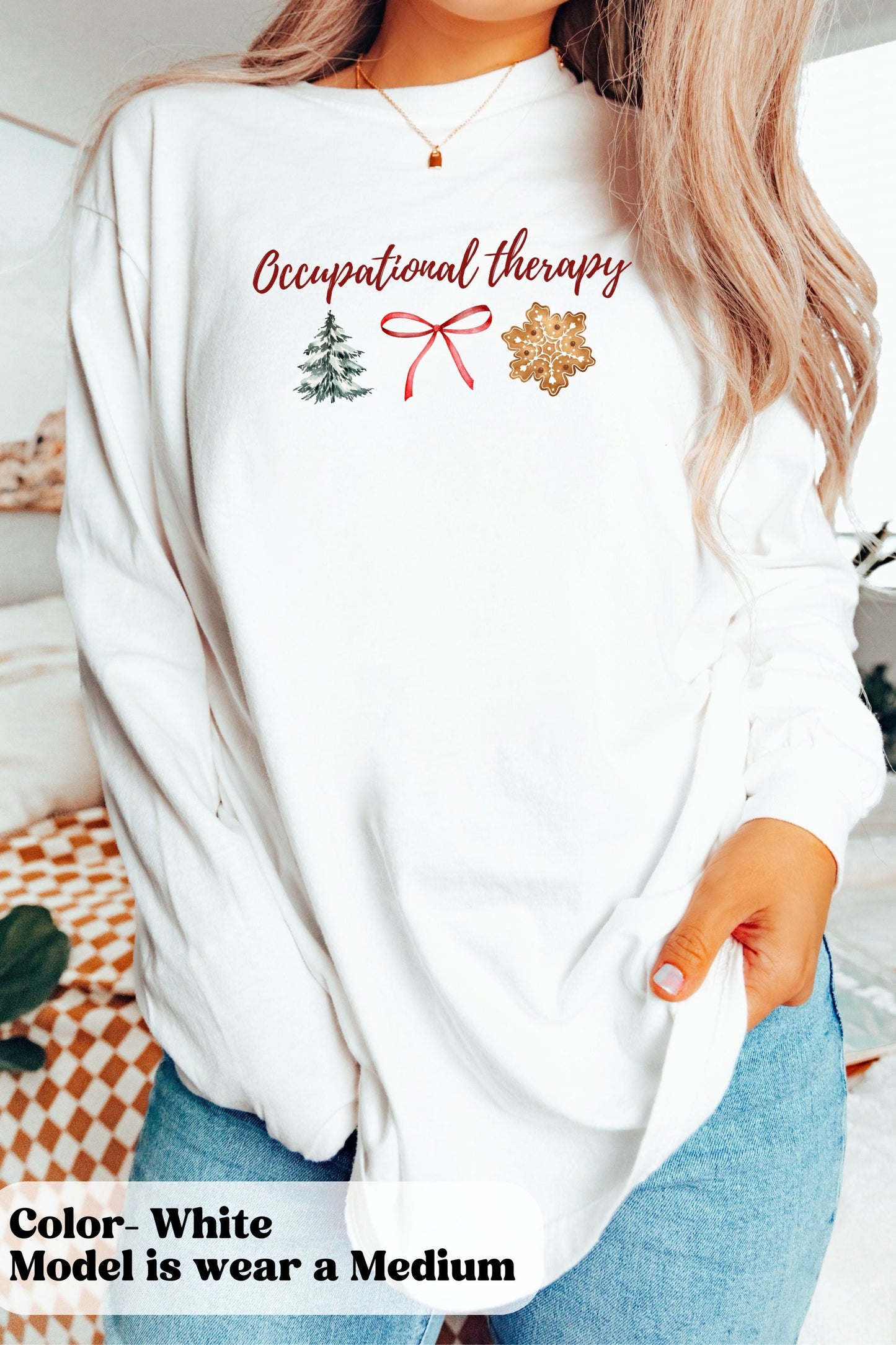 Christmas Occupational Therapy Long Sleeve Shirt, Cute ot shirts, OT OTA holiday apparal, gift for occupational therapist