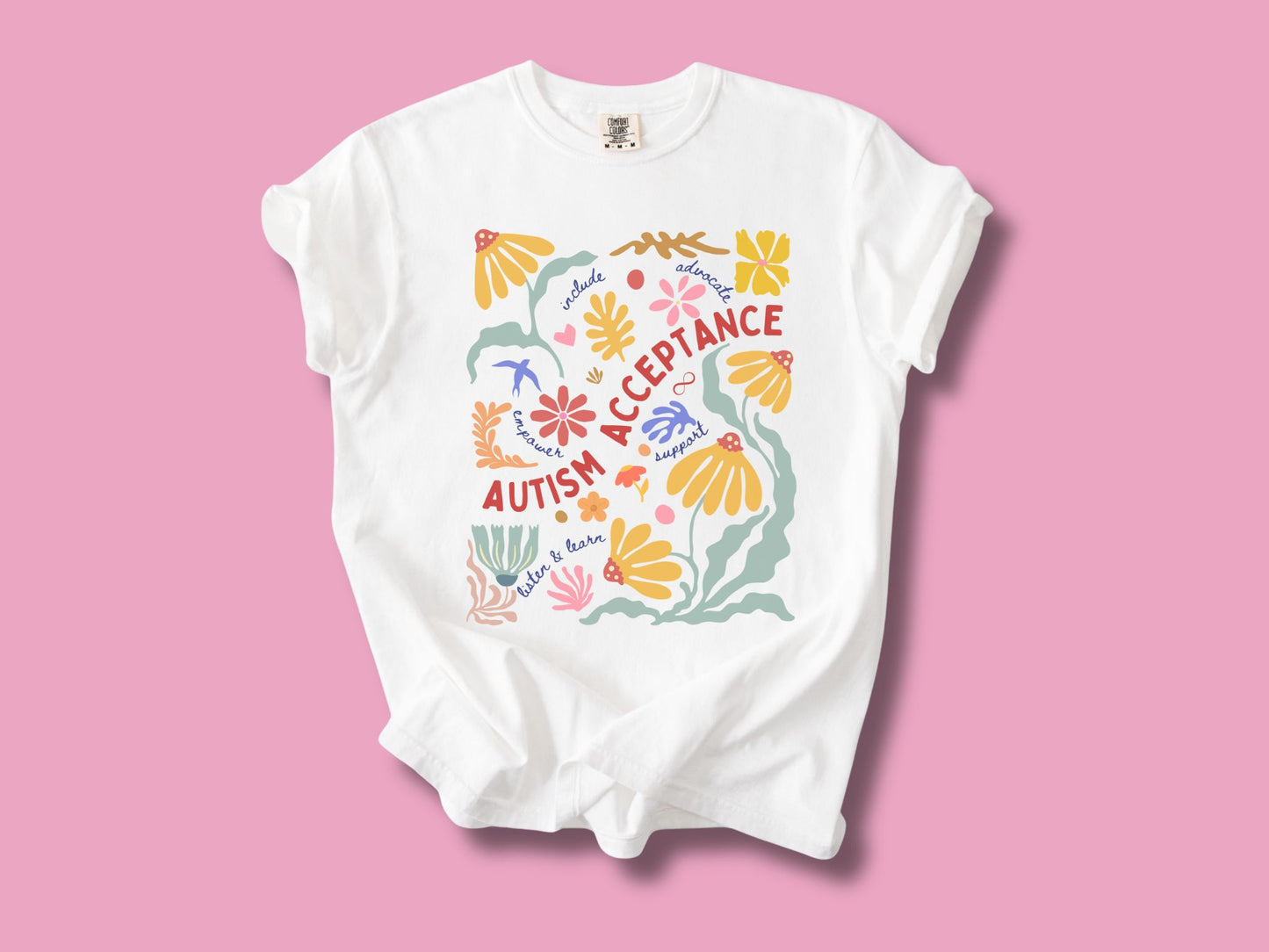 Autism Acceptance Floral Botanical T-Shirt