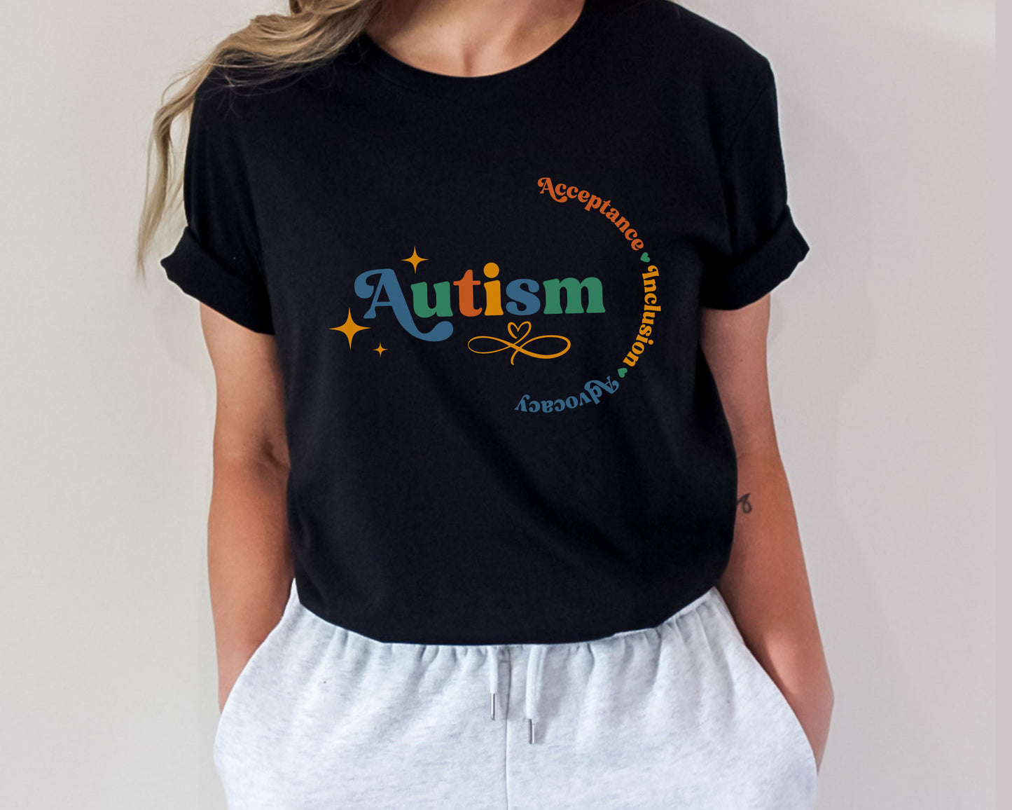 Autism Awareness and Acceptance T Shirt, Retro ASD t shirt, Minimalist Inclusion Bella Canvas tee