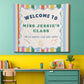 Personalized Teacher Tapestry, Custom Name Classroom Wall Hanging, Back to School Decor, Welcome Sign, Boho Rainbow Stripe Classroom Sign