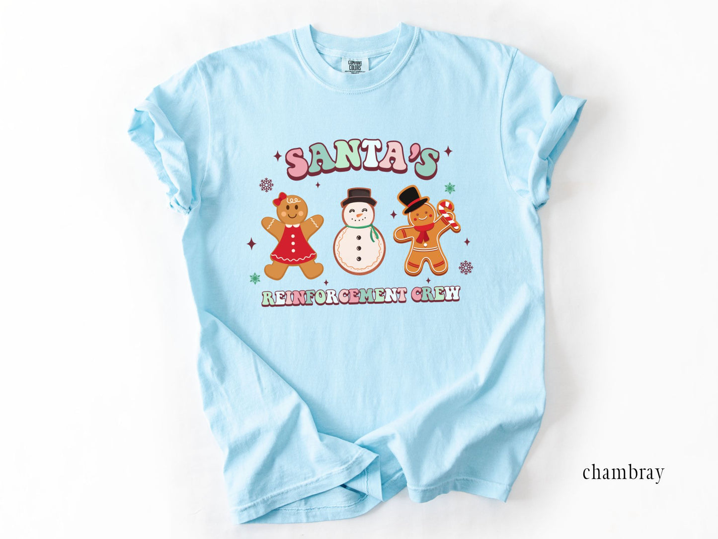 Christmas ABA t shirt, Santa's Reinforcement Crew T-shirt, rbt bcba holiday t shirt, gift for RBT, Unisex Garment-Dyed Top