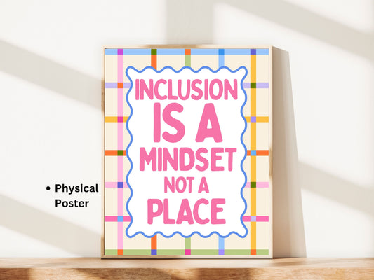 Inclusion is a Mindset Poster | Special Education Classroom Decor | Neurodiversity Affirming Wall Art | Inclusive Education Print