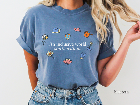 Inclusion and Acceptance Garden Heart T-shirt - Donkey Program