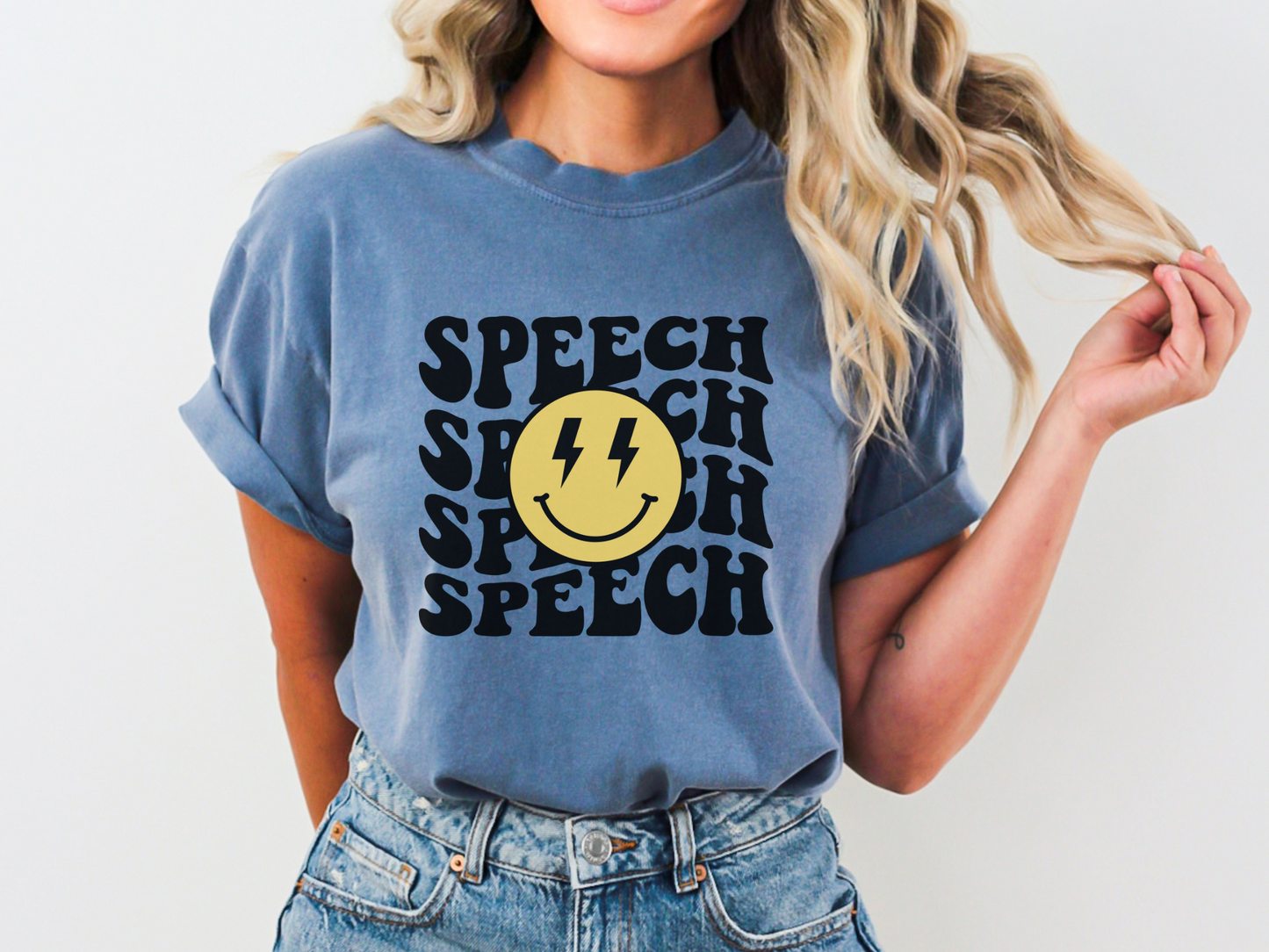 Retro Smile Speech Therapy Graphic T-Shirt, Groovy Tee for Slps and Slpas, Speech Apparel