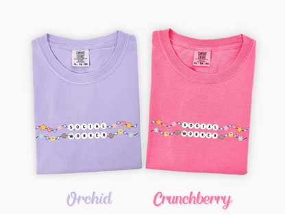 Social Worker Friendship Bracelet Tee, Social Worker Graphic Tee, LCSW Apparel, Gift for Social Worker, Comfort Colors