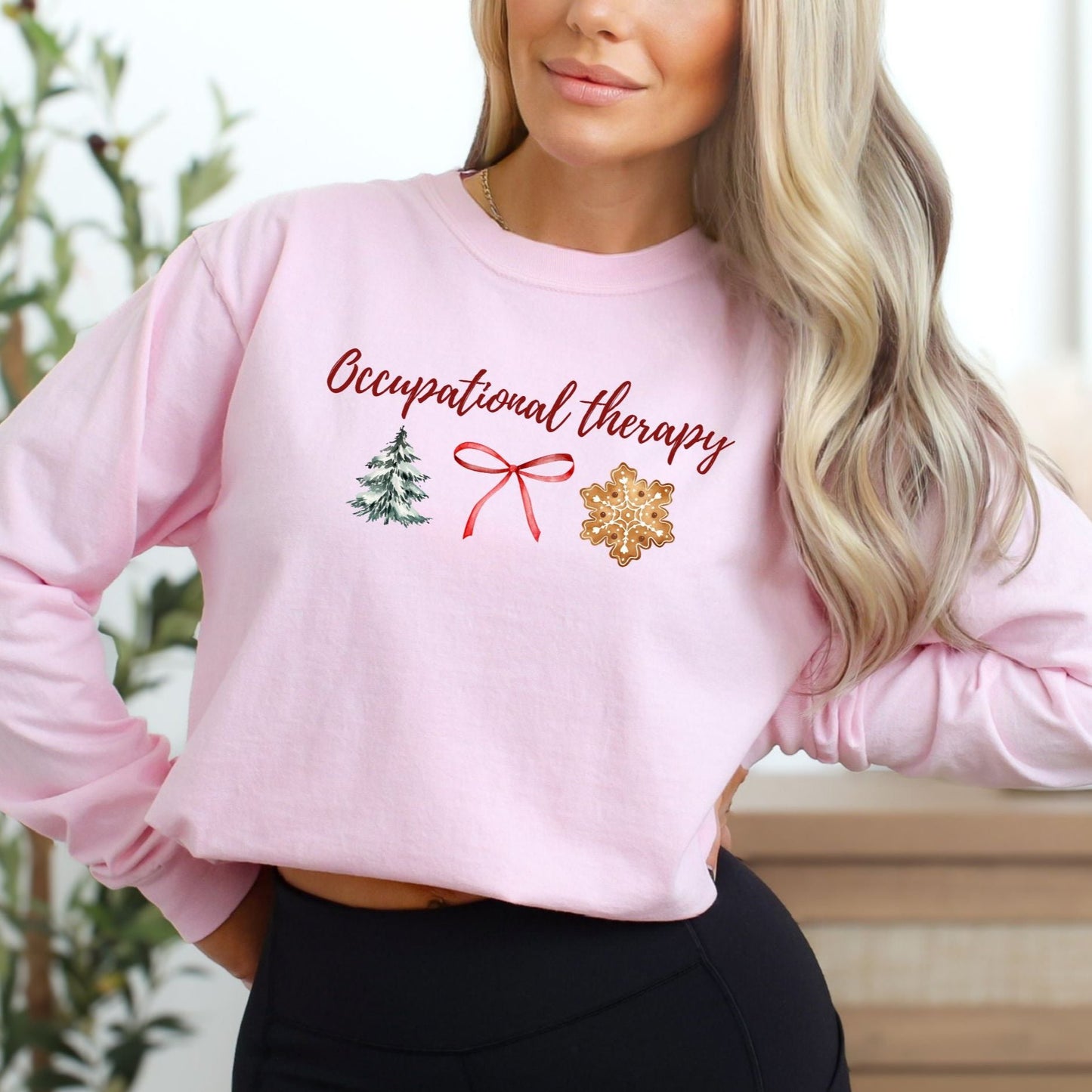 Christmas Occupational Therapy Long Sleeve Shirt, Cute ot shirts, OT OTA holiday apparal, gift for occupational therapist