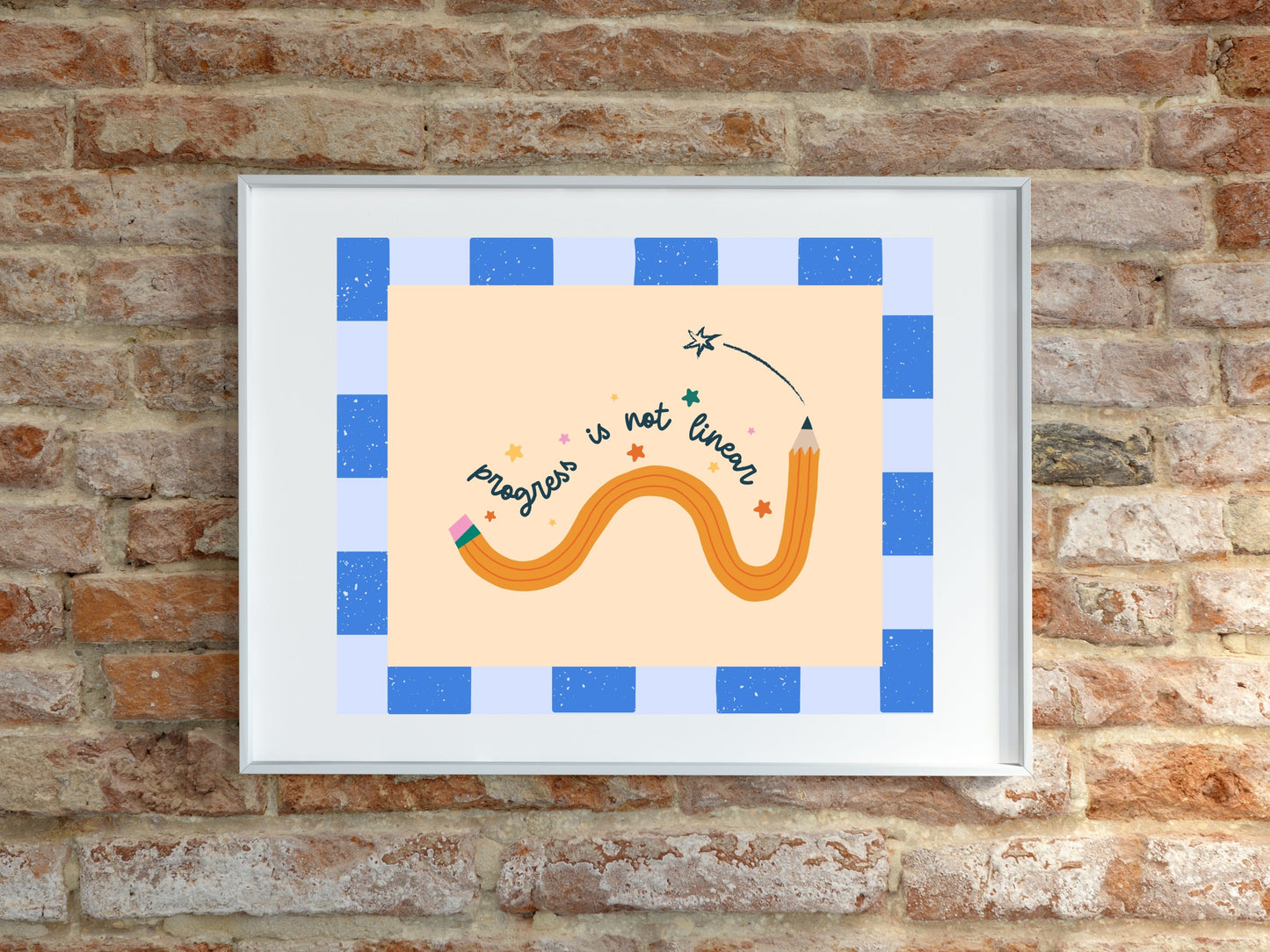 Progress Is Not Linear Poster | Hand-Drawn Pencil Wall Art Print | Teacher Classroom Decor | Special Education Gift | BCBA RBT Therapist Print
