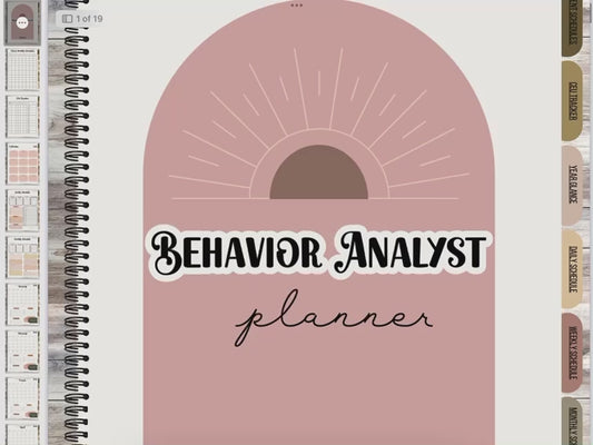 Digital BCBA Planner 2025 Calendar years, Behavior analyst digital planner Fillable PDF, ABA printable schedule