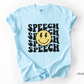 Retro Smile Speech Therapy Graphic T-Shirt, Groovy Tee for Slps and Slpas, Speech Apparel