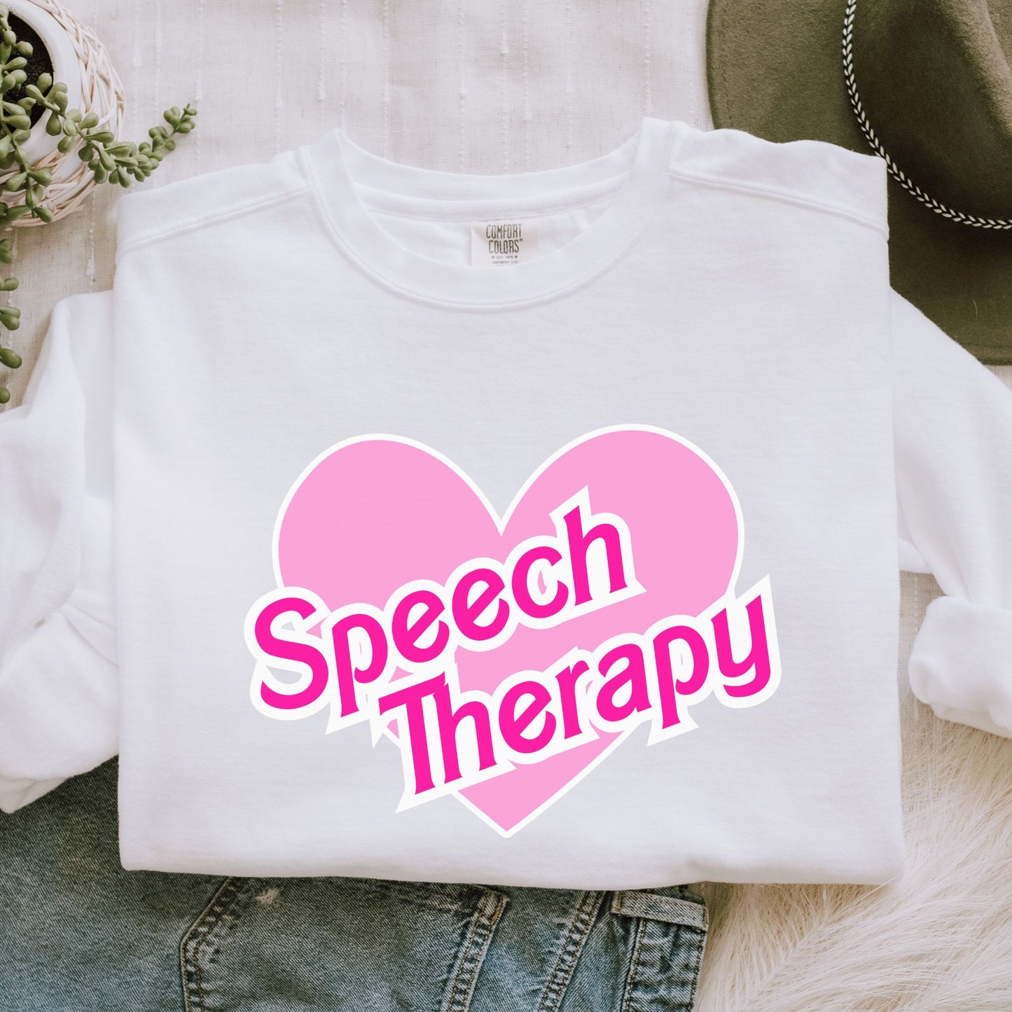 Speech Therapy Sweatshirt, Doll themed SLP crewneck, Speech Language Pathologist Apparel, Unisex Jersey T-Shirt