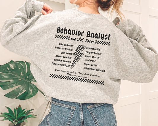Behavior Analyst World Tour Sweatshirt, Aba Rock Crewneck, Gift for bcba